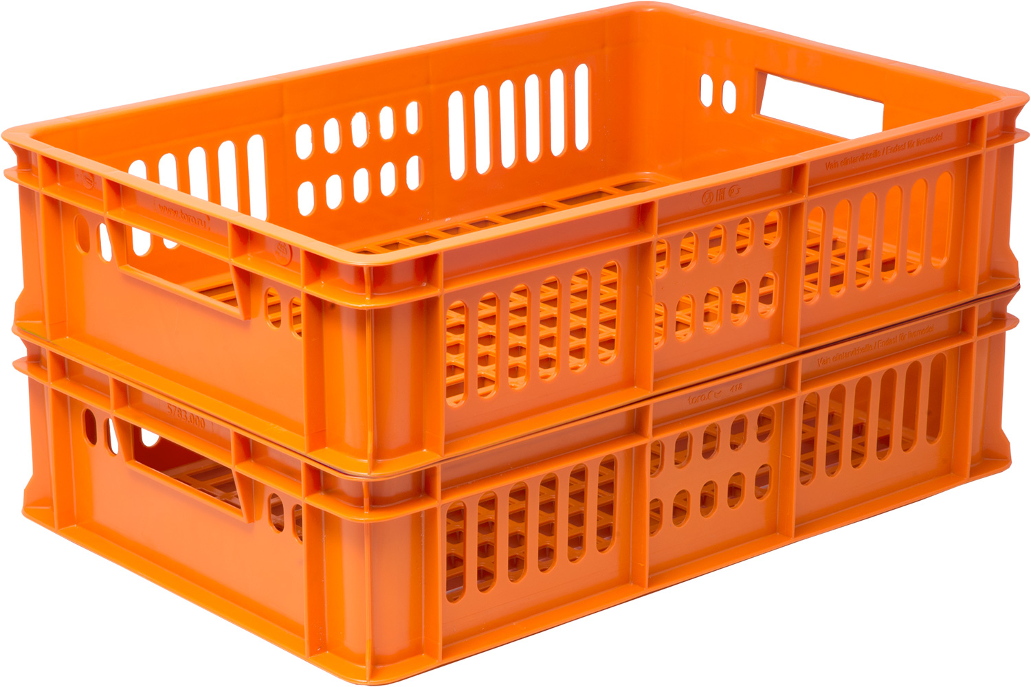 Ящик перфорированный 600x400x150 мороз. (оранжевый)