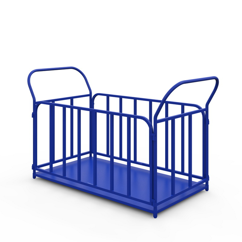 Тележка платформенная с трубчатыми бортами ТБ 6 (г/п 450 кг, 1200x800 мм, колеса черная резина 160 мм)