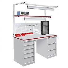 Стол металлический промышленный на базе 2-х стационарных тумб ТС (СП-1800Т2Т3) ESD