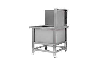 Ванна моповая сварная ВМСн - 630x630x500 (800) Norma Inox, 1 м/о 530x530x200 (облицовка Г-образная, правая; ножка угловая)