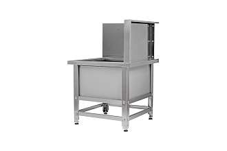 Ванна моповая сварная ВМСн - 700x700x500 (800) Norma Inox, 1 м/о 600x600x200 (облицовка Г-образная, левая; ножка угловая)
