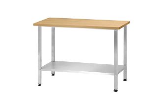 Стол кондитерский СПРп - 1500x600x860 Profi Inox, бук/40 (полка сплошная)