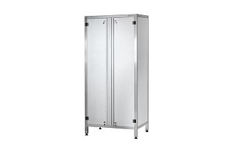 Шкаф кухонный ШЗКп - 600x500x1800 Profi Inox, дверь распашная, полки сплошн. 2 шт., без к-та замков