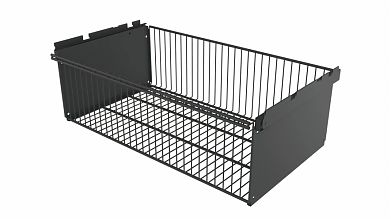 Выдвижная корзина для гардеробной системы 863х181 ТИТАН - GS (черный)