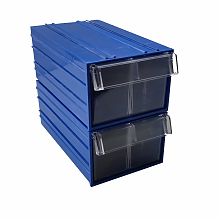 Кассетница с выдвижными ячейками (2хС-2-синий-прозрачный)