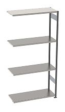 Стеллаж S90 2480х1280х400, 4 полки, осн. секция