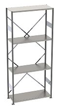 Стеллаж S90 2020х1280х300, 4 полки, доп. секция
