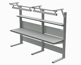 Стол рабочий укороченный 1800х700 мм 41.СД ESD (RAL7012) + 41А.СВ-120