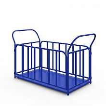 Тележка платформенная с трубчатыми бортами ТБ 5 (г/п 450 кг, 1200x700 мм, колеса серая резина 160 мм)