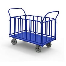 Тележка платформенная с трубчатыми бортами ТБ 5 (г/п 450 кг, 1200x700 мм, колеса серая резина 160 мм)